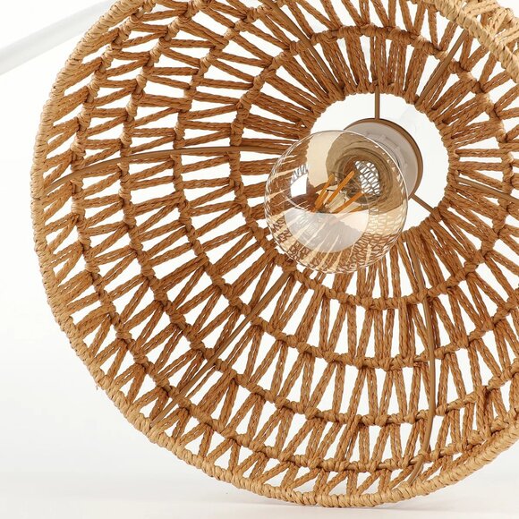 NEW Bay Isle Home Aarzo Natural Rattan Woven Fiber Boho Style Beachy Lamp Shade - Picture 3 of 6